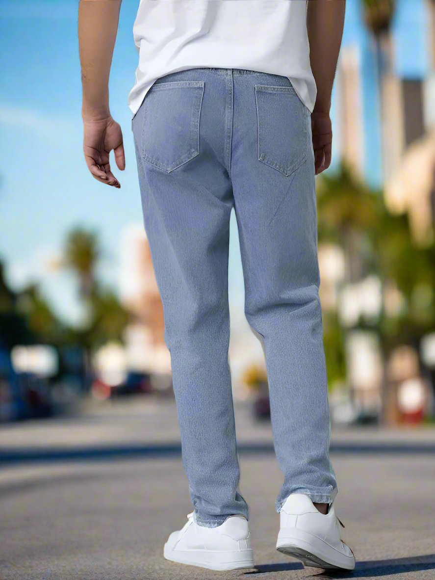 Outfit Pantalon Baggy Pantalones Azul Cielo Para Hombre Pantalones