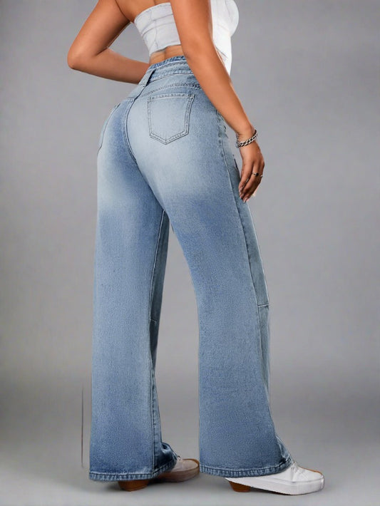 Jeans Boyfriend Mujer Azul Claro