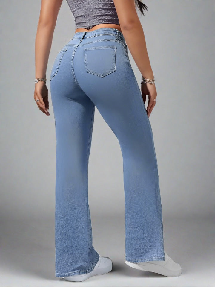 Pantalón Para Mujer Jean de Mezclilla Pantalones Vaqueros Campana