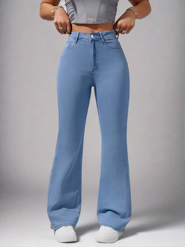 Jeans Campana Azules Mezclilla Mujer