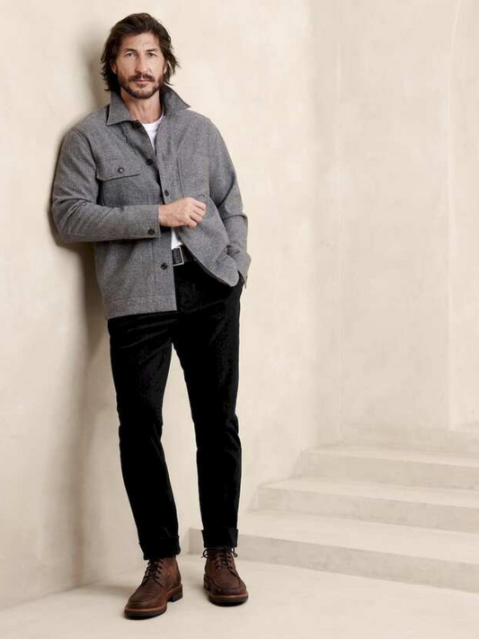 Elegantes jeans ajustados en color carbón Hombre