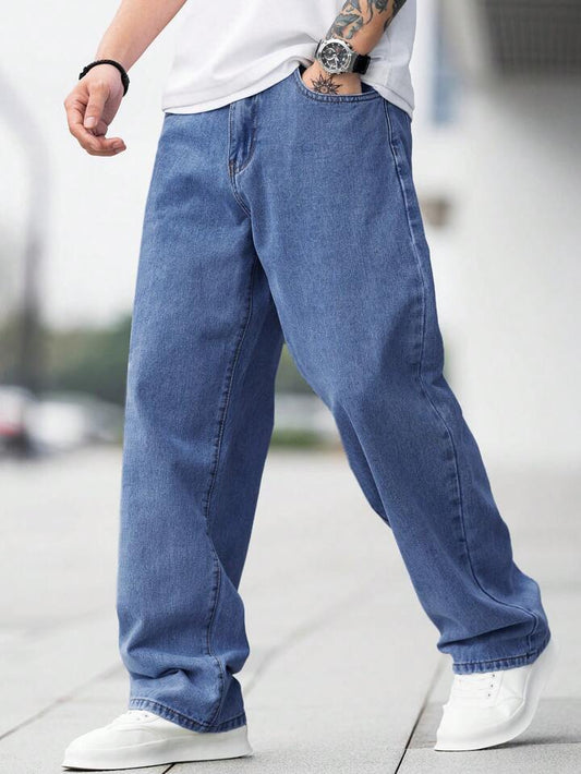 Jeans Baggy Azules Clásicos para Hombre