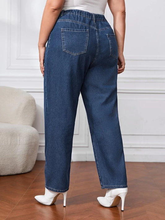Jeans Azul Oscuro Regulares en Tallas Extras para mujer, perfectos para cualquier ocasión