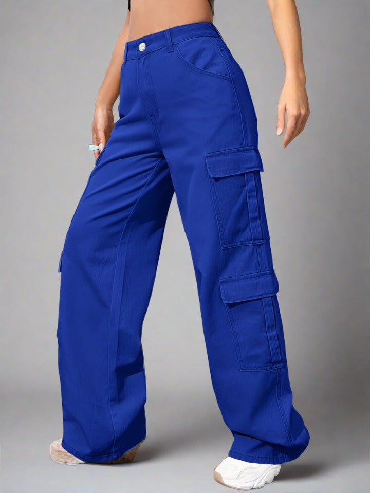 Jeans Cargo Mujer Azules: Comodidad sin límites, estilo boyfriend con bolsillos funcionales ¡PDMX, te encantan!