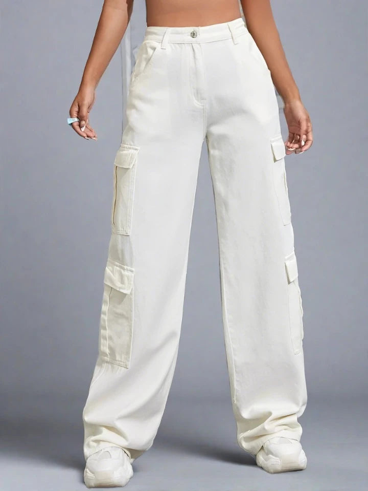 Look casual con Jeans Cargo Mujer Blancos PDMX: ¡Atrévete a ser diferente!