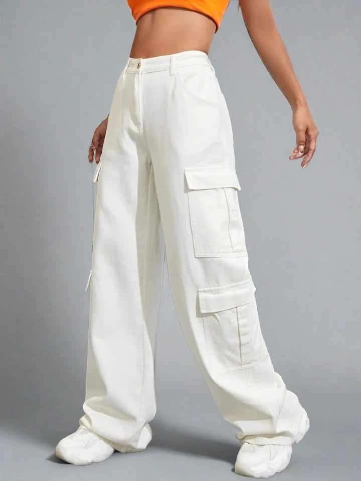 Jeans Blancos Cargo Dama: Disfruta la libertad y funcionalidad con PDMX.