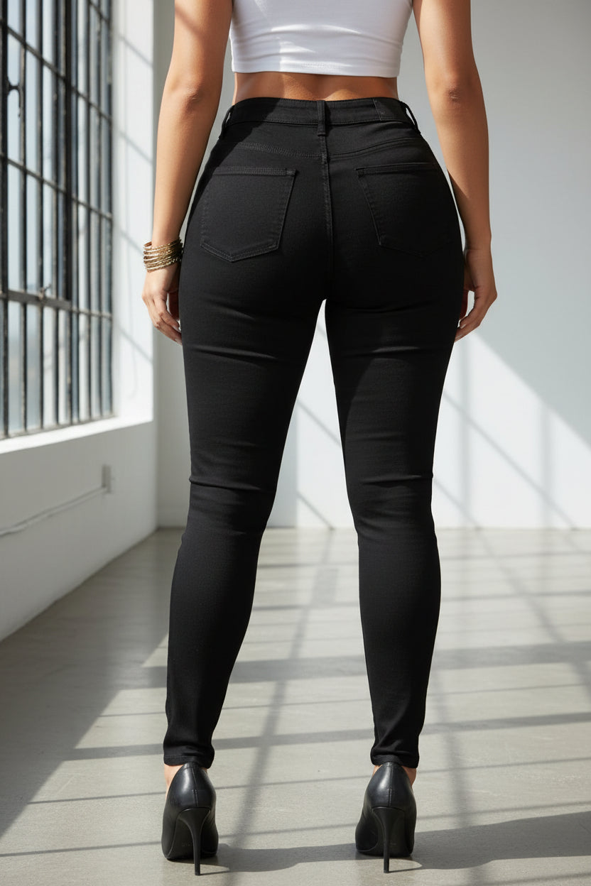 Jeans Skinny Fit Mujer Negro Curvy