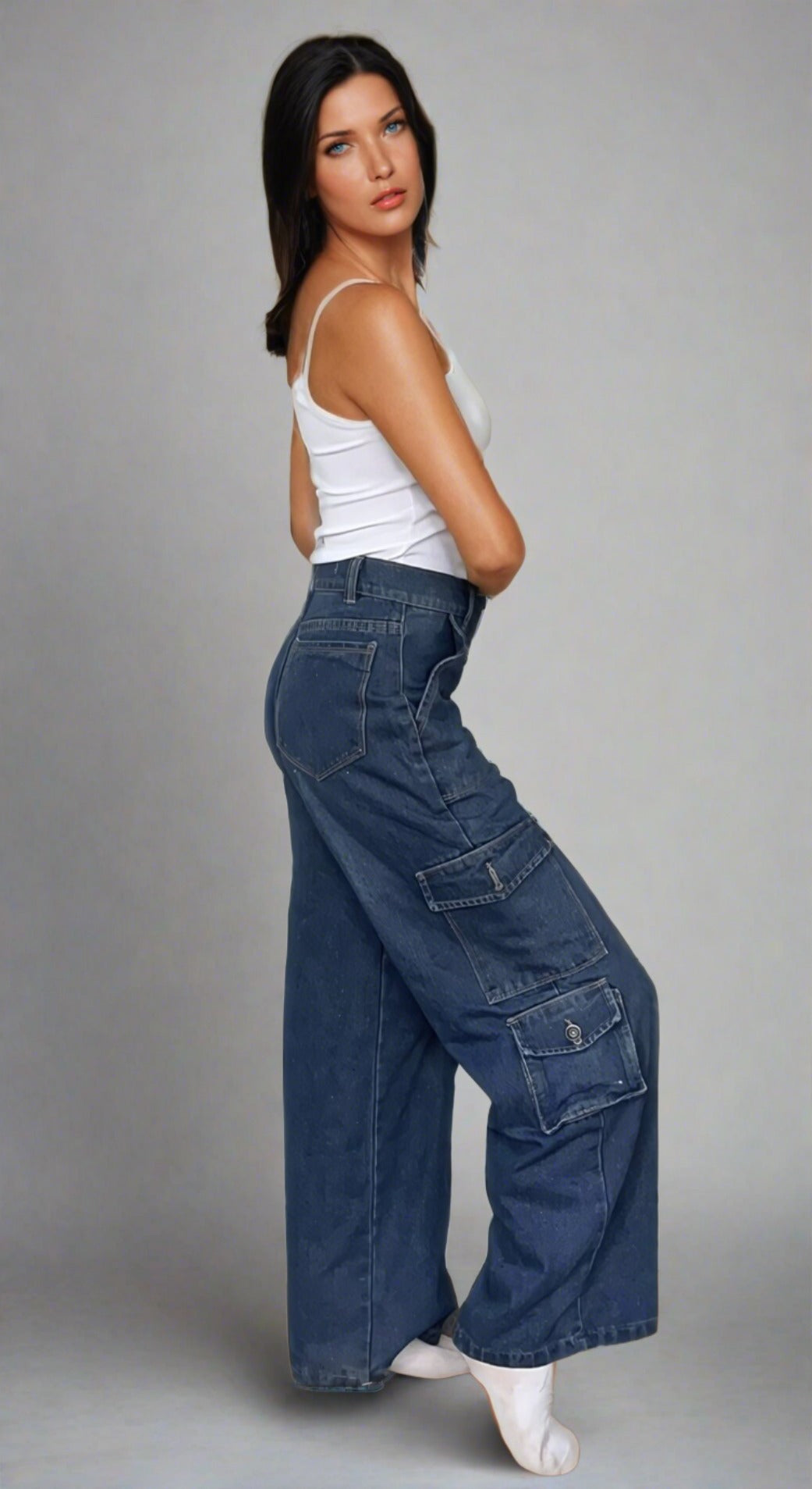 Pantalón Cargo Wide Leg Tiro Alto Para Mujer ¡Envío gratis! – PDMX