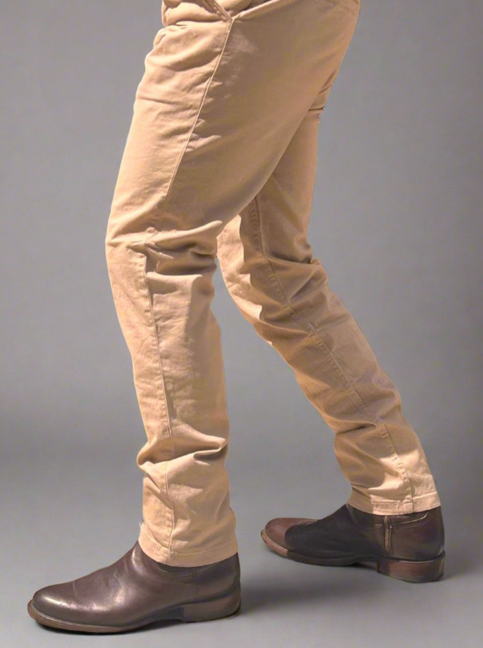 Moda Vaqueros Beige Hombre Pantalón Chino Beige Gabardina PDMX