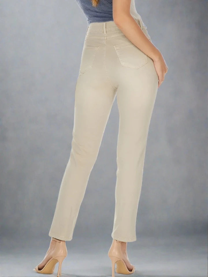 Pantalon Beige Mujer Vaqueros De Elegancia Beige Para Mujeres