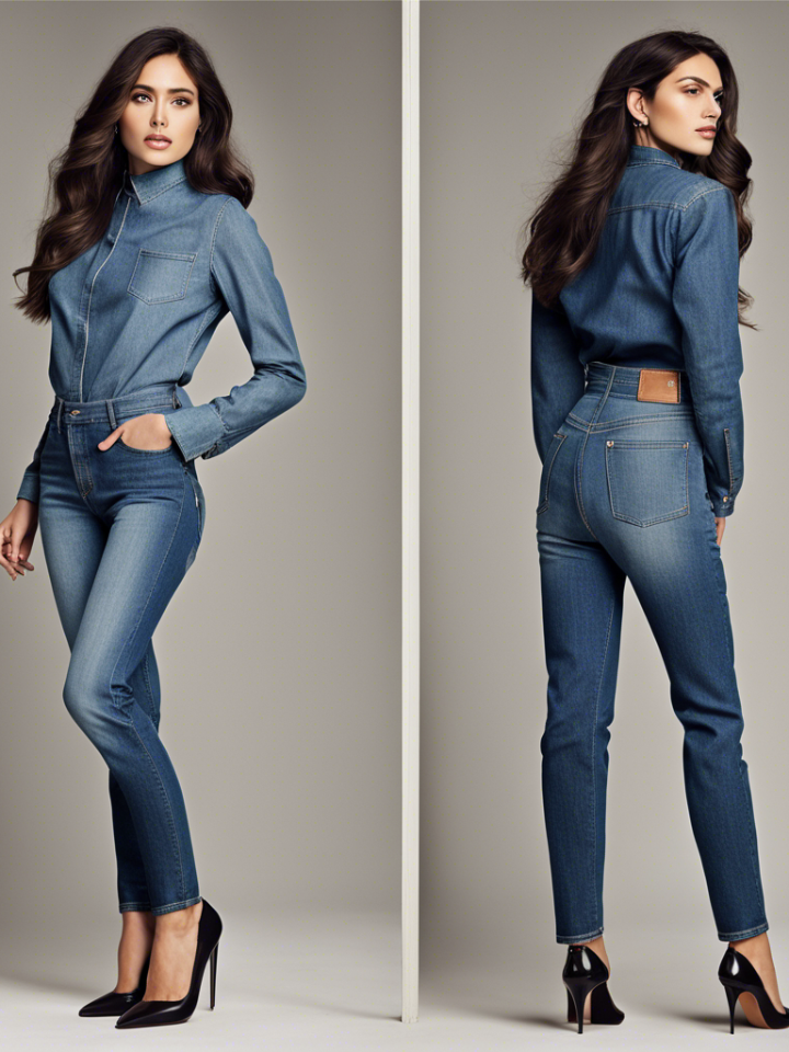 Pantalon De Mezclilla De Talle Alto Para Mujeres