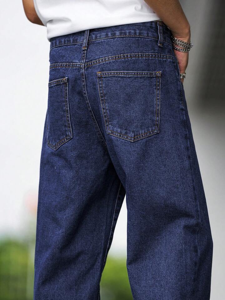 Baggy Jeans Azules Oscuro Hombre Clásico