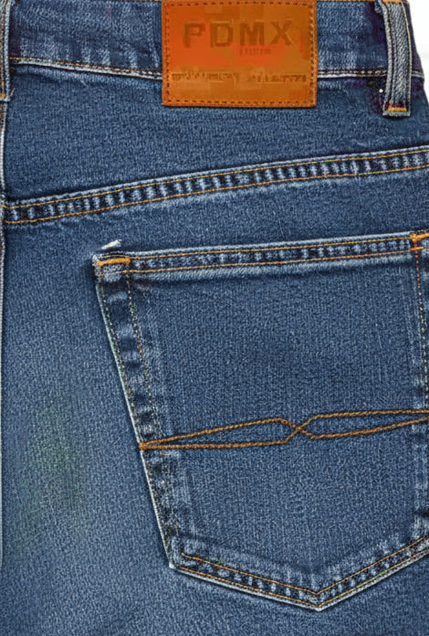 Pantalones Hombres Azul Denim Clásico - Rígido