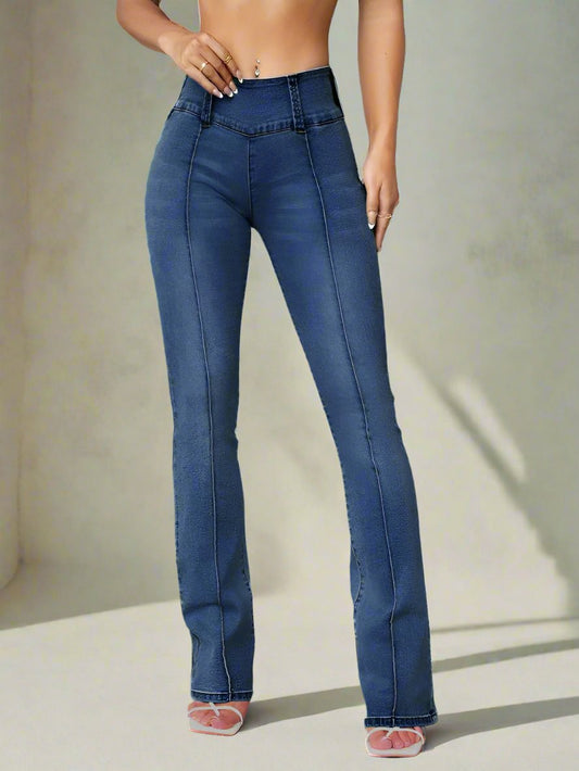 Pantalones Bootcut Mujer Azul Personalizados PDMX