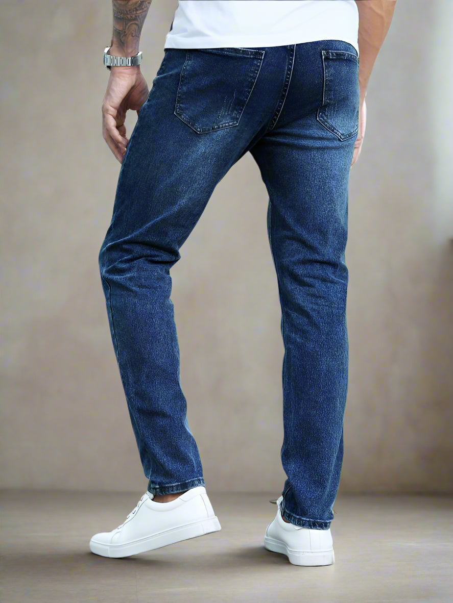 Jeans Slim Fit Hombre Azul Oscuro Desgastados PDMX Jeans jeans-slim-fit-hombre-azul-oscuro-desgastados-pdmx-jeans