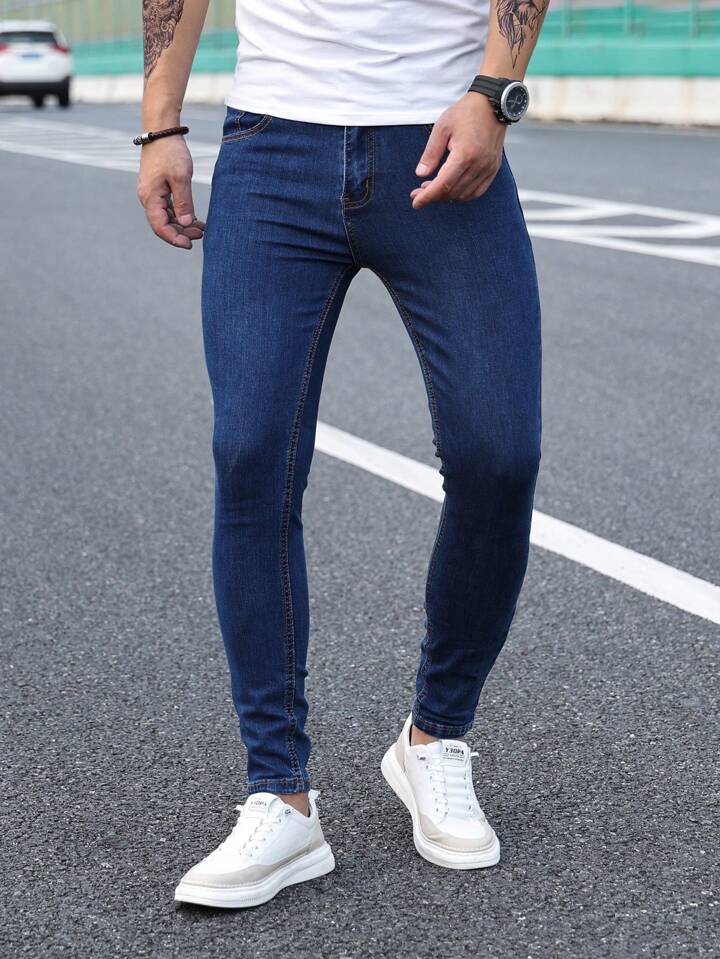 Skinny Jeans Hombre Azul Oscuro Clásico PDMX Jeans