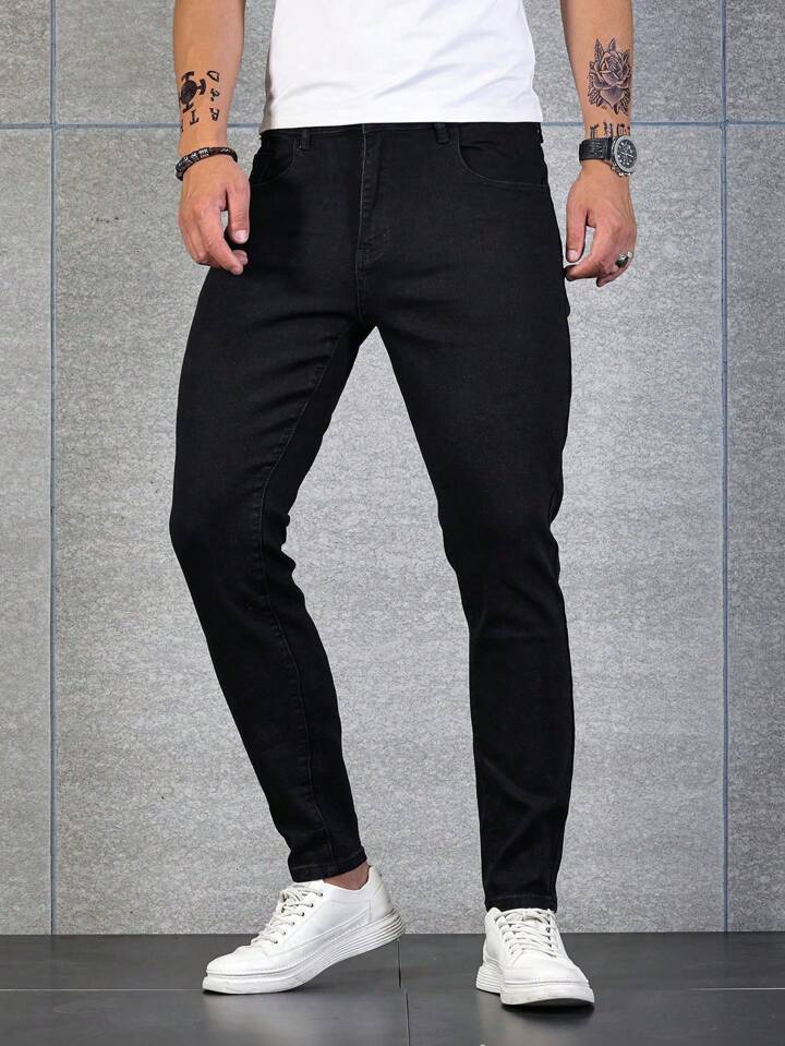 Jeans Negros Skinny para Hombre Regulares