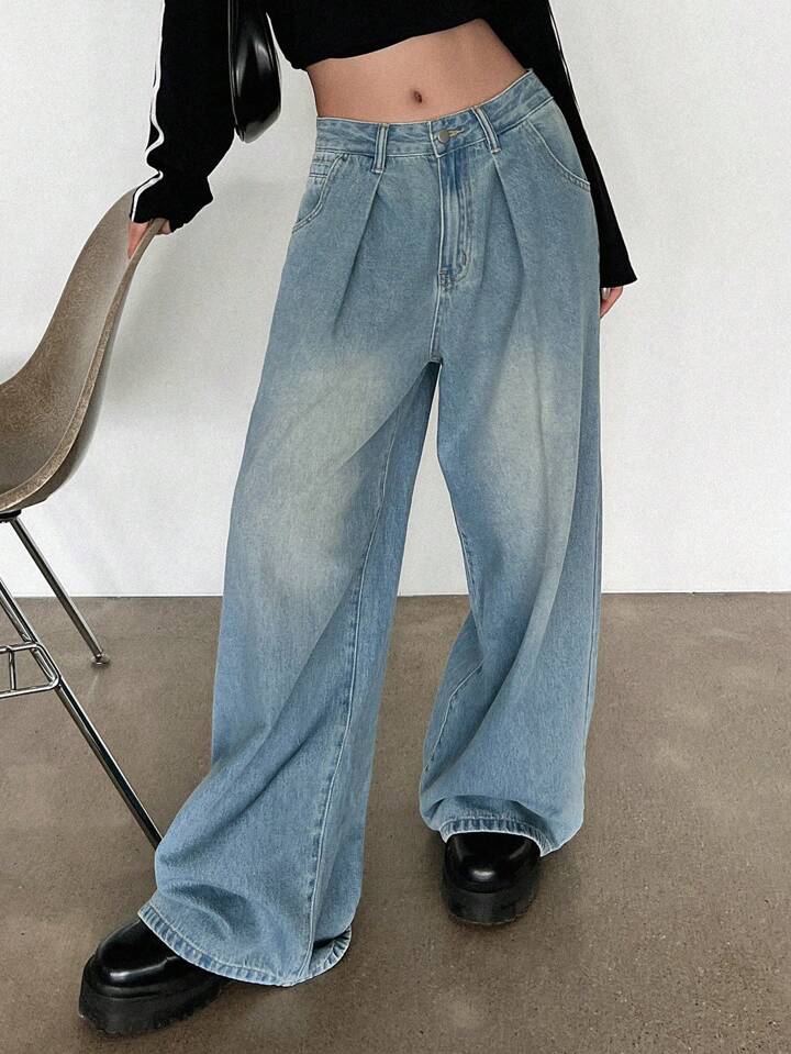 Jeans Mujeres Azules Super Baggy