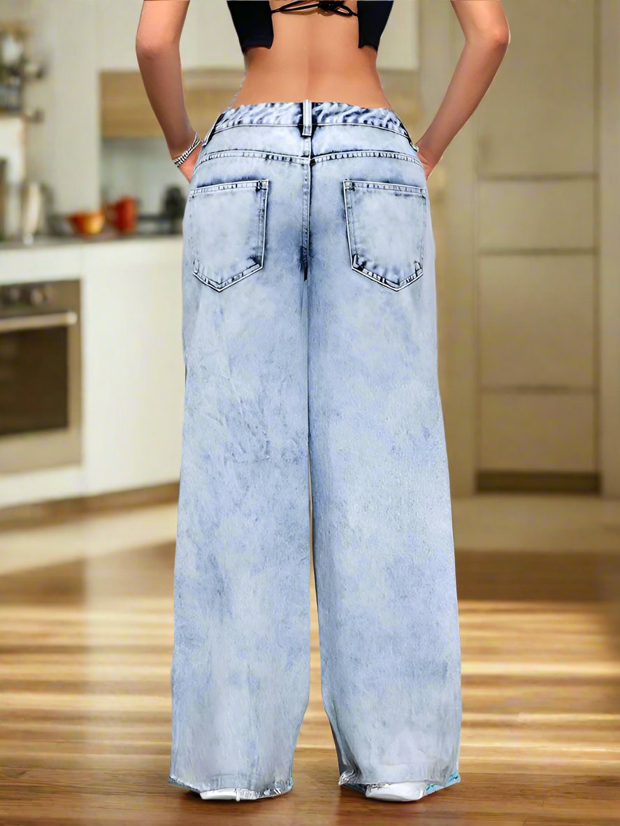 Jeans Wide Leg Azules Cielo Para Mujer: ¡Envío rápido! PDMX – PDMX