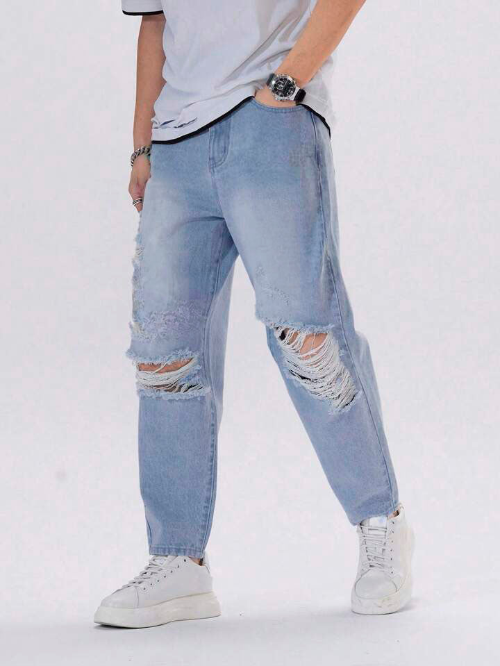 Pantalones Rotos Pantalones Moda Hombre 2019 Vaqueros Rotos