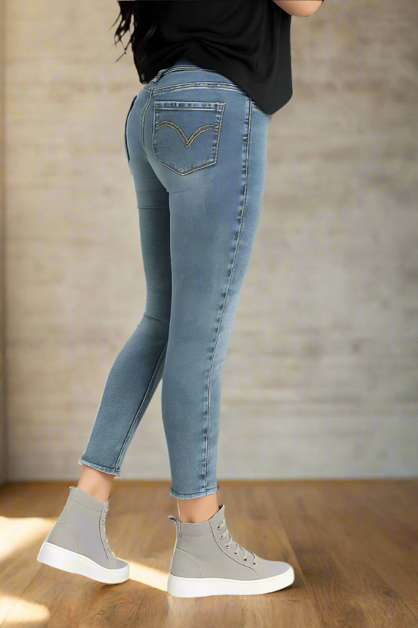 Vaqueros Slim Corte Skinny Mujer Que Significa Pantalones Vaqueros