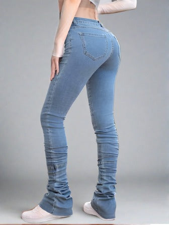 Skinny Jeans Muy Ajustados Estilo Motero