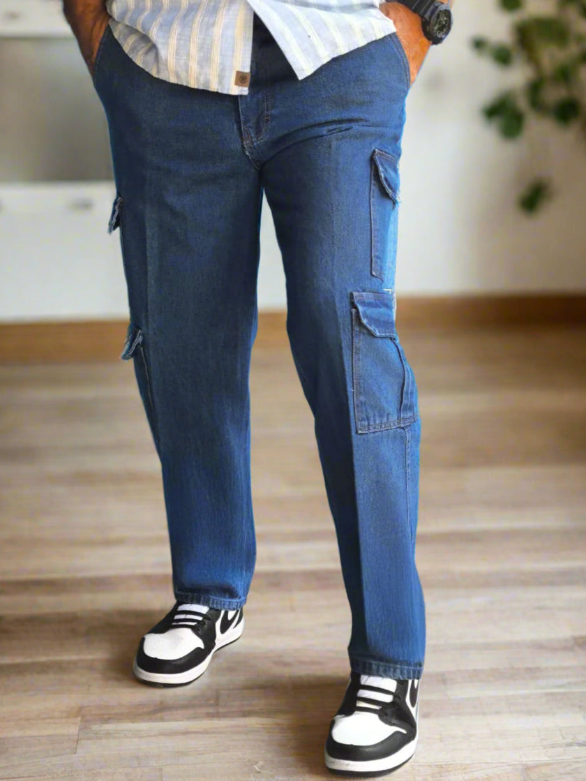 Pantalones Cargo Azul Oscuro para Hombres PDMX Jeans