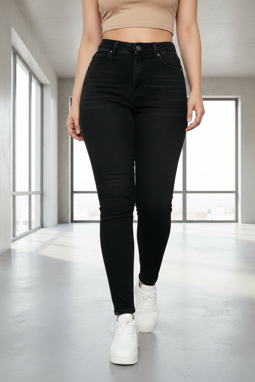 PDMX Jeans super skinny jeans mujer negro corte ultra ajustado