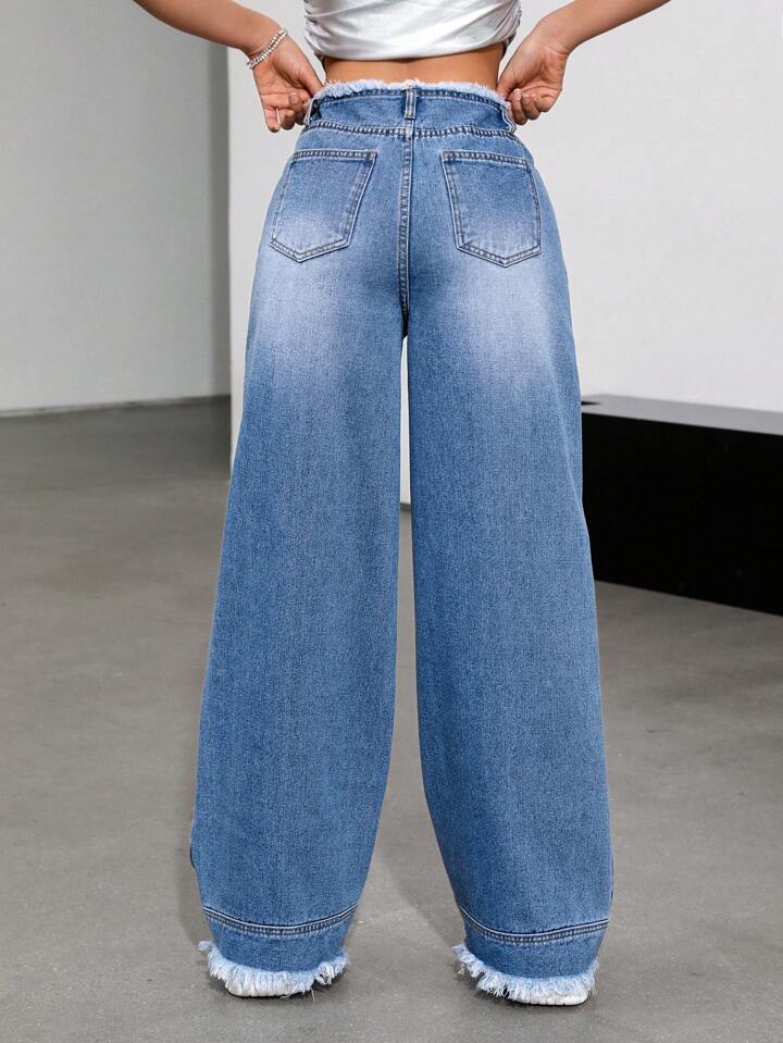 Blue Super Baggy Jeans para Mujer