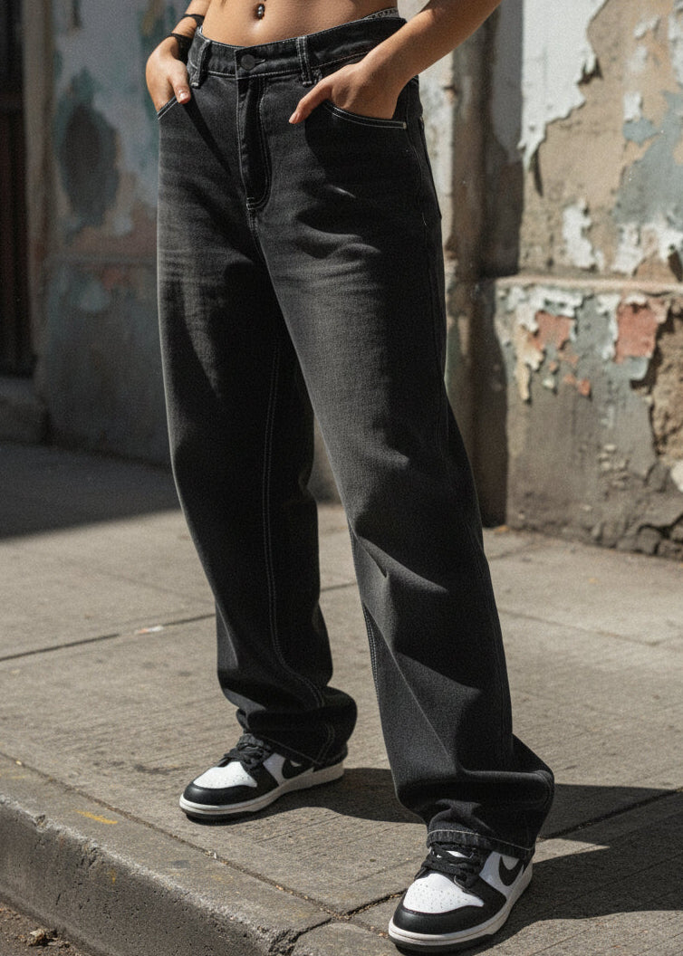 Baggy Mom Jeans Negro