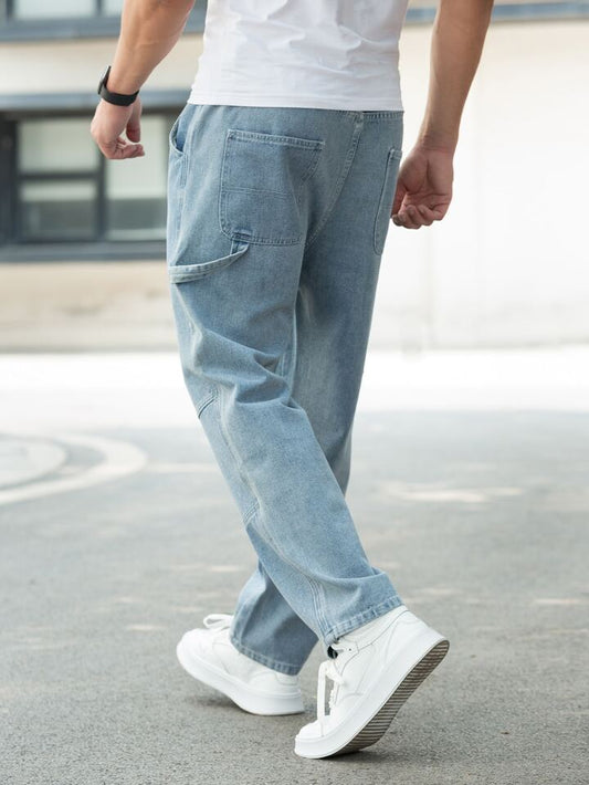 Jeans Boyfriend Azules Cielo Regulares PDMX para hombre - estilo casual moderno