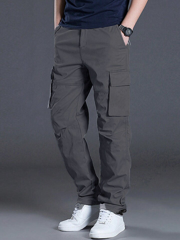 Pantalones Cargo Gris Oscuro Regulares para Hombre