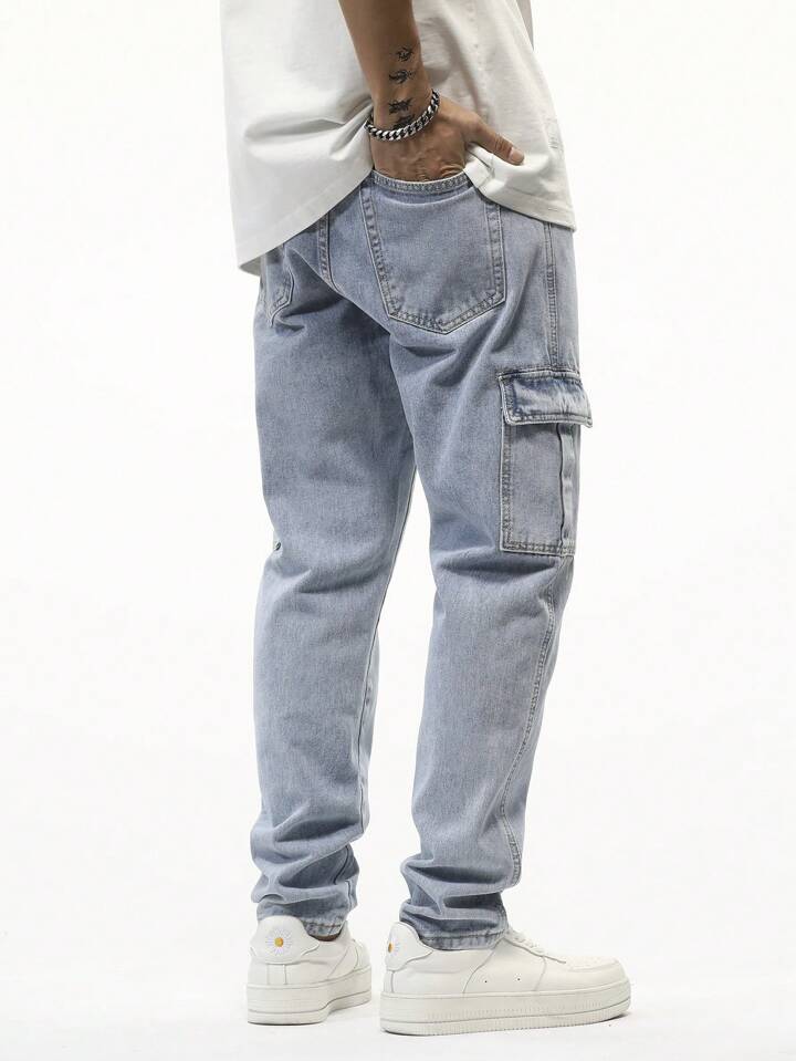Jeans utilitarios de hombre PDMX - Azules Cielo con bolsillos múltiples