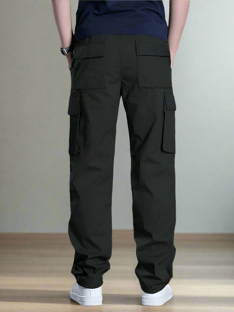 Pantalones Cargo Negros para Hombre - Ajuste Cómodo y Moderno