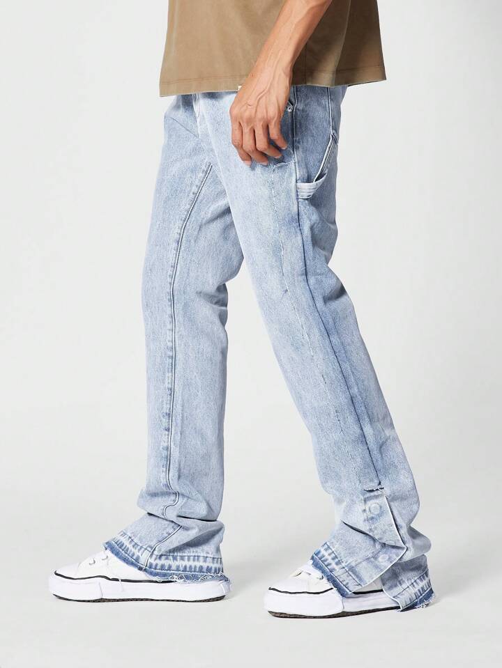 Moda Masculina Retro: Jeans de Campana Azul Cielo PDMX