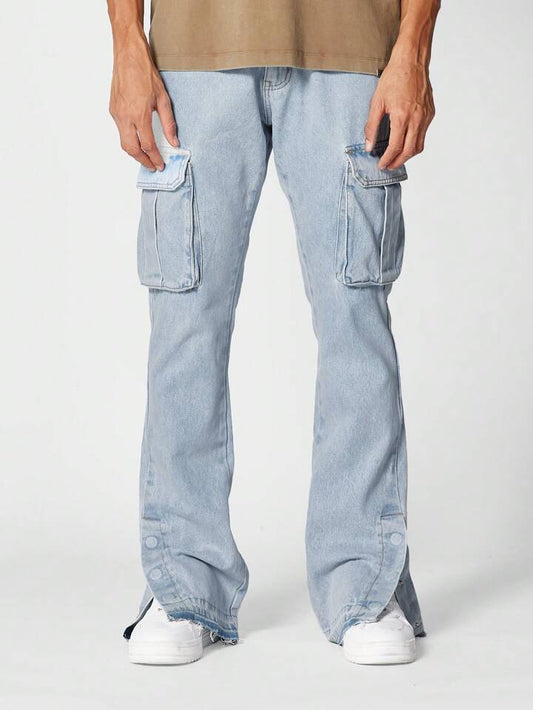 Jeans Cargo Grises de Campana PDMX para Look Moderno