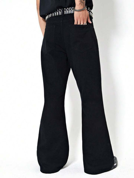 Jeans de Campana Negros Oscuro Estilo Retro PDMX para Hombre