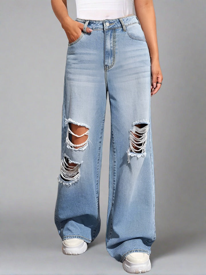 Baggy Jeans Azul Mujer