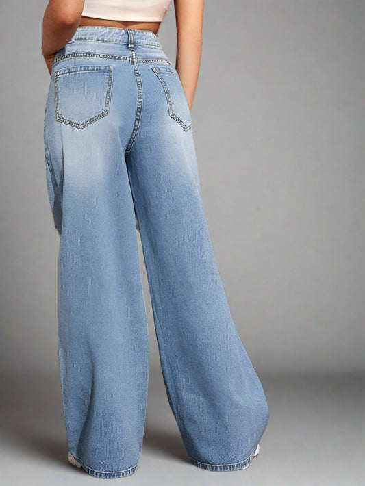Jeans Baggy  Azul Mujer