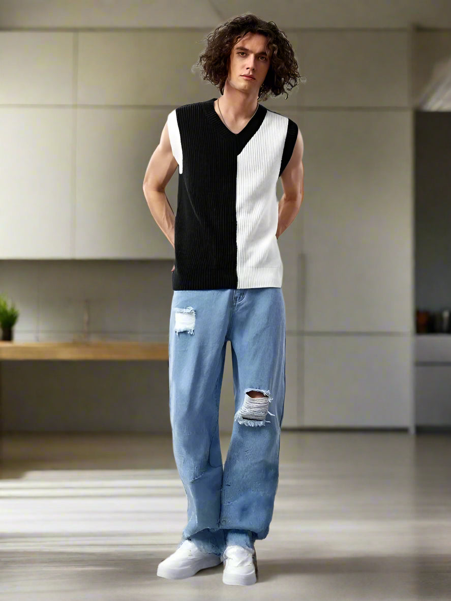 Jeans Cargo Azules Rotos PDMX - Estilo y funcionalidad para hombres modernos
