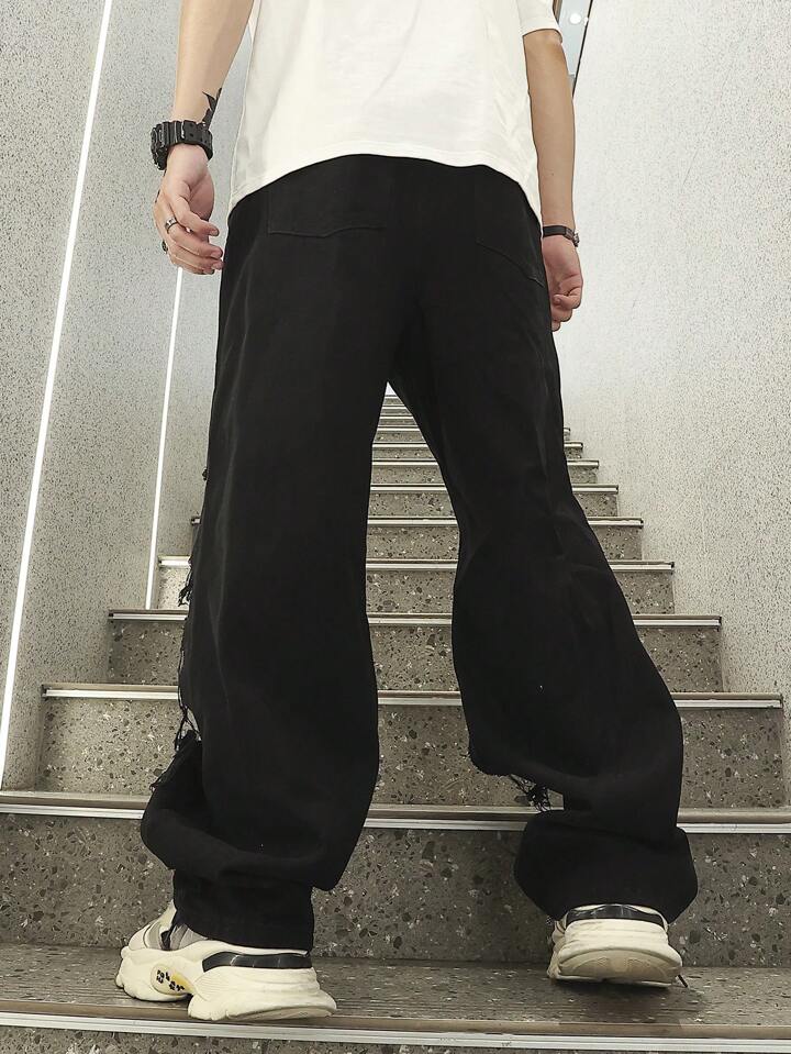 Pantalones Cargo de PDMX - Diseño Negro Oscuro Roto y versátil