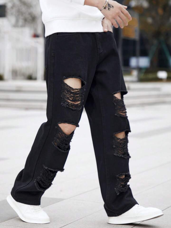 Jeans PDMX para hombre - Cargo Negros Rotos con estilo urbano