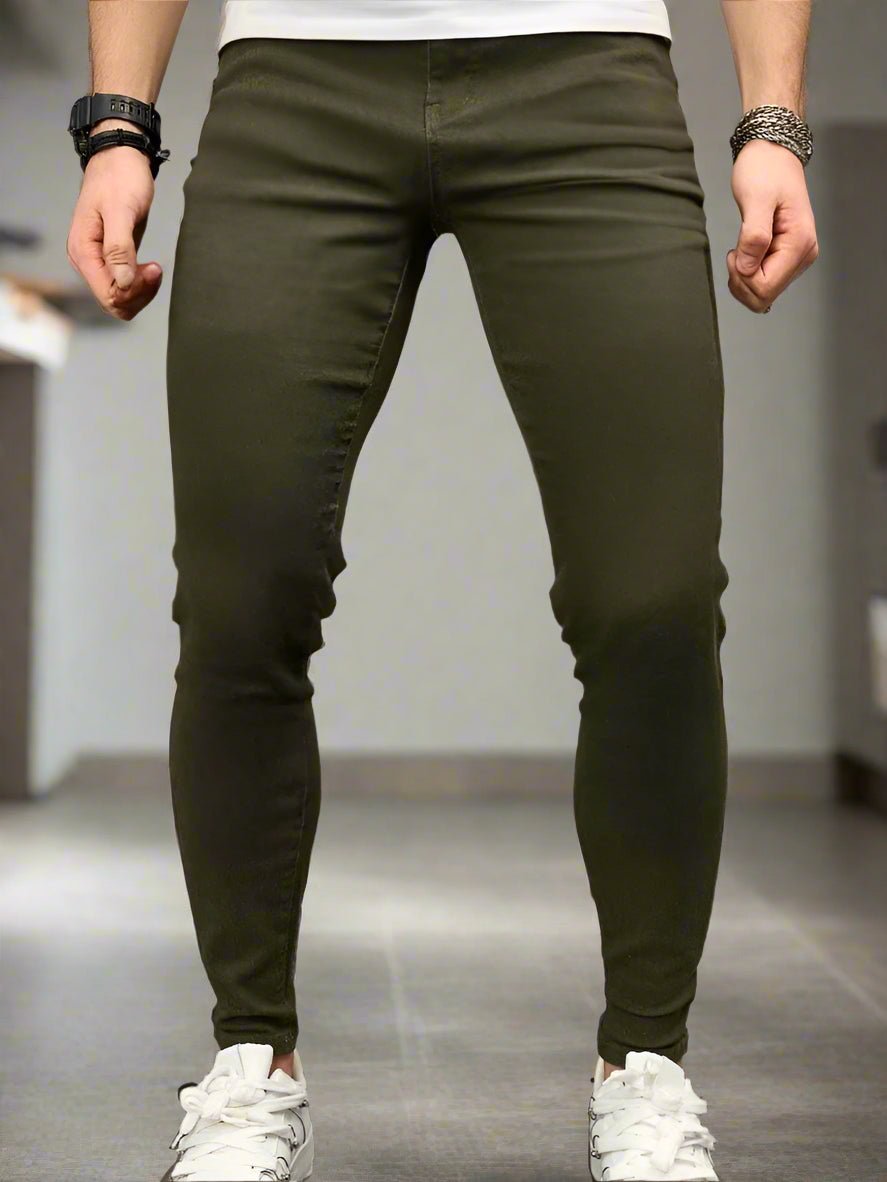 PDMX Jeans Verdes Rotos Skinny para Hombres Monterrey