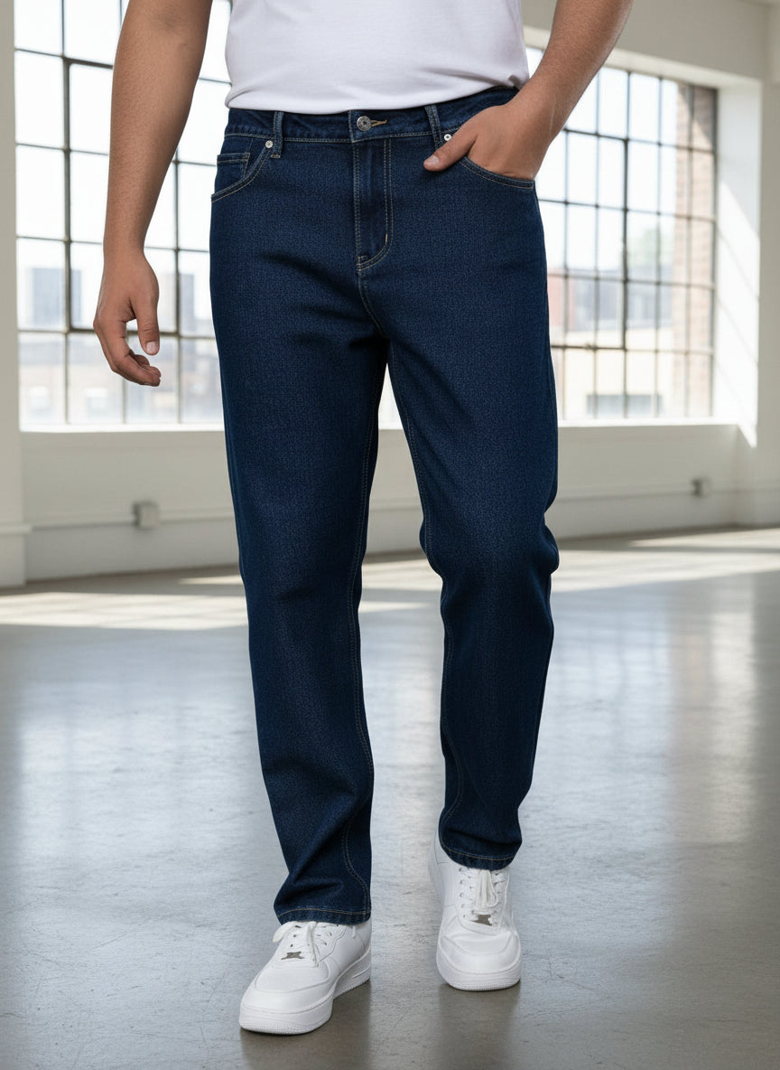 Jeans clásicos azul lavado oscuro para caballero PDMX Jeans