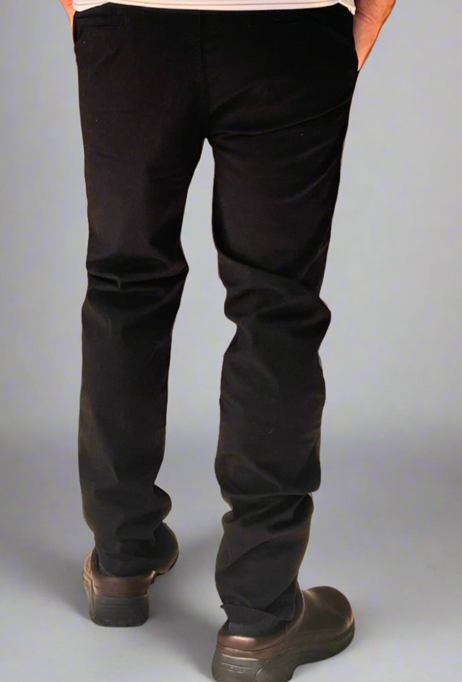 Pantalón Chino Hombre Negro Gabardina