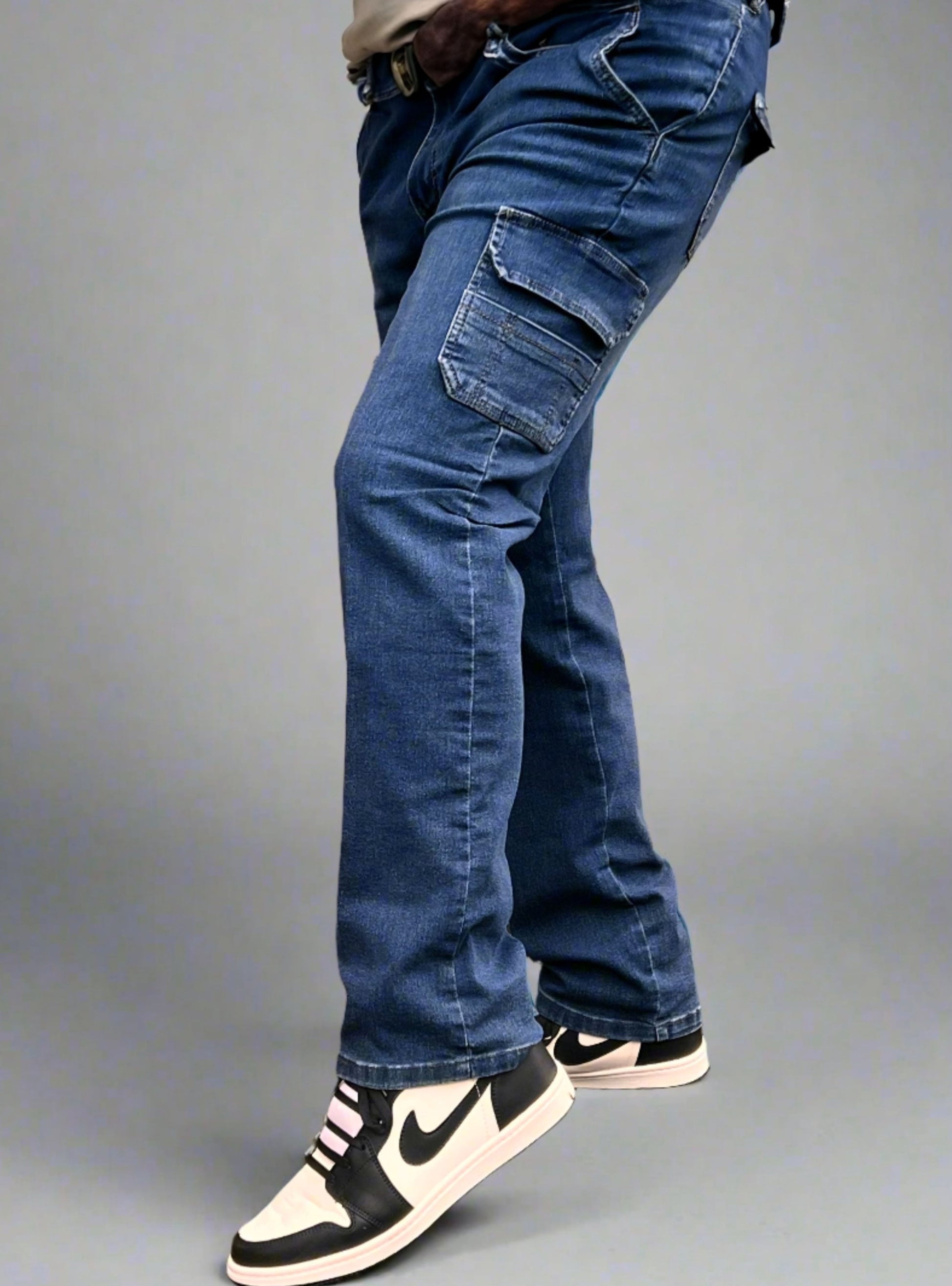 Pantalones Cargo Azul Medio para Hombre PDMX Jeans