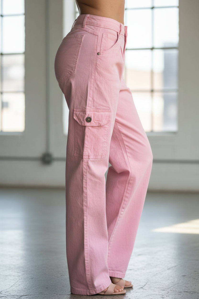 Pantalón Negro Pantalón Palo De Rosa Mujer Pantalones Cargo Mujer