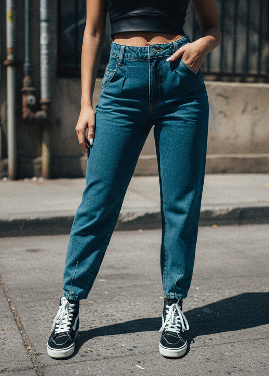 Mom jeans clásicos de tiro alto para mujer, PDMX Jeans