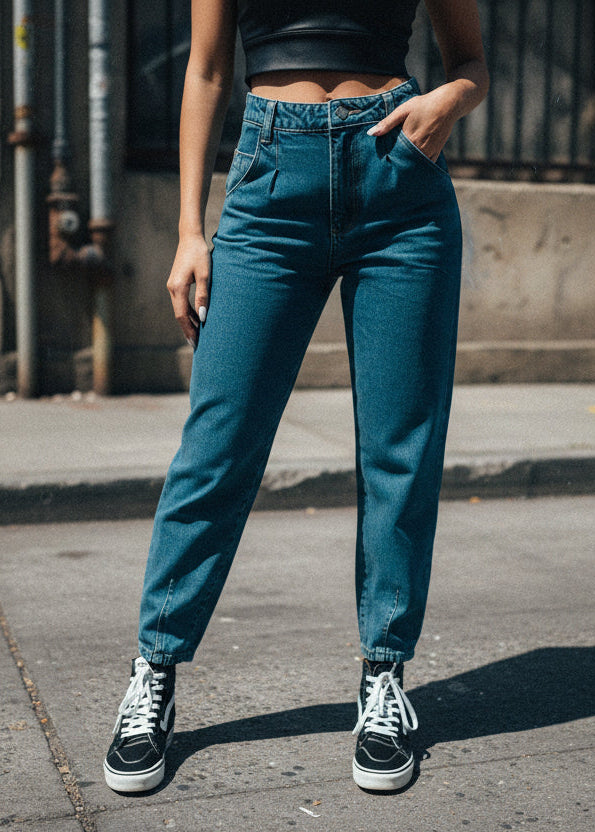 Mom Jeans Tiro Alto Clásicos Mujer