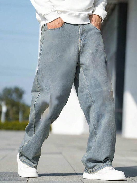 Baggy Jeans Hombre Azules Cielo Desgastados de PDMX Jeans